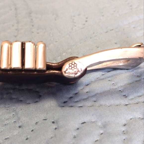 VTG 90's Brighton brown leather belt with engraved silver-tone buckle - Picture 8 of 13